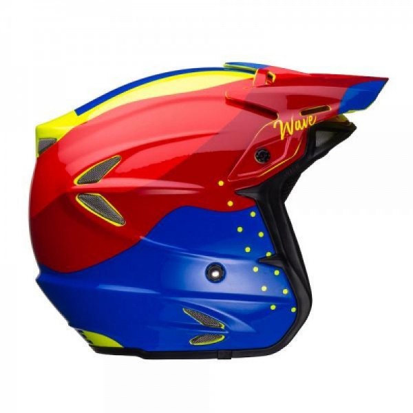 Jitsie Helm HT2 Wave - red/fluo yellow/blue