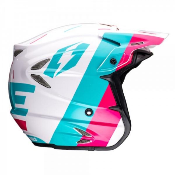 Jitsie Helm HT2 Domino - white/teal/purple
